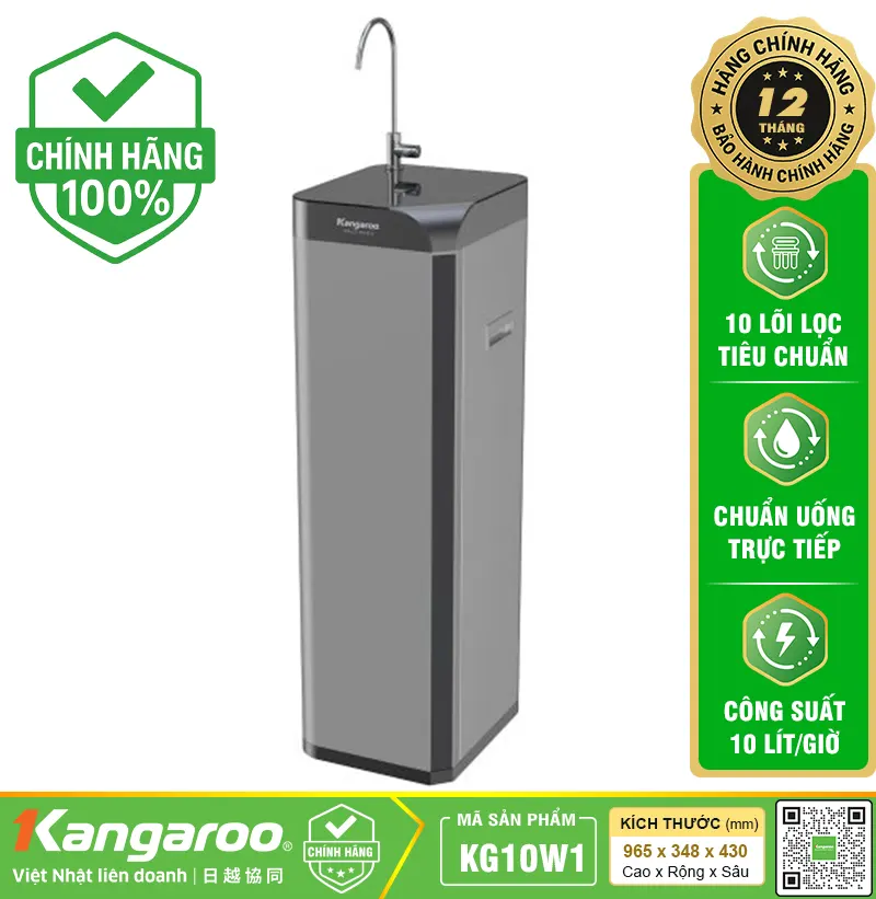 Máy lọc nước Kangaroo Waterfall KG10W1 - 10 Lõi Mẫu 2025