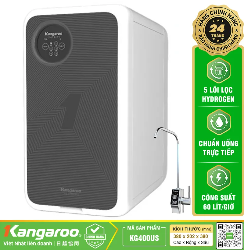 Máy lọc nước Kangaroo Hydrogen KG400US - Thông minh, Mẫu 2026
