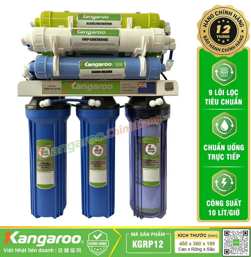 Máy lọc nước Kangaroo KGRP12 - Mẫu Mới 2025